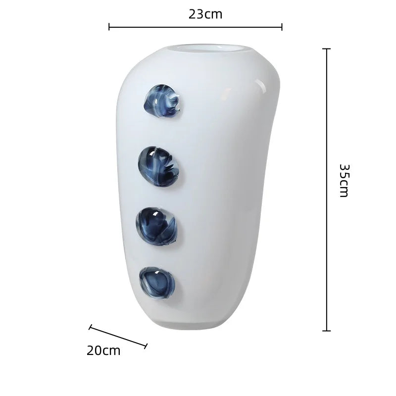 Glass Vase Creative Pebble Relief Flower Vase Flower Arrangement Accessories Terrarium Home Decoration Accessories