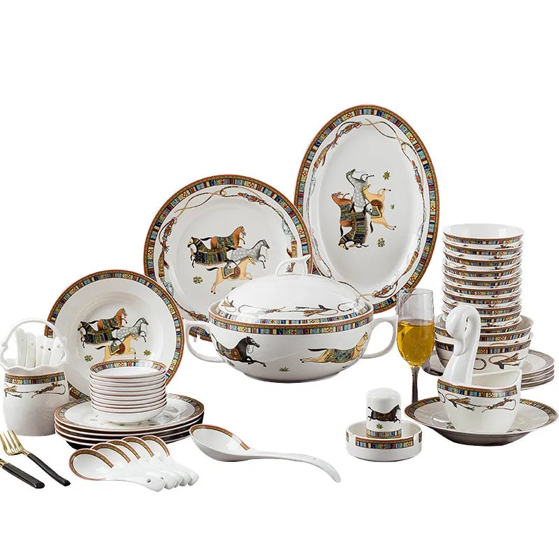 Ceramic tableware set Jingdezhen bone china dishes Western-style ceramics dishes