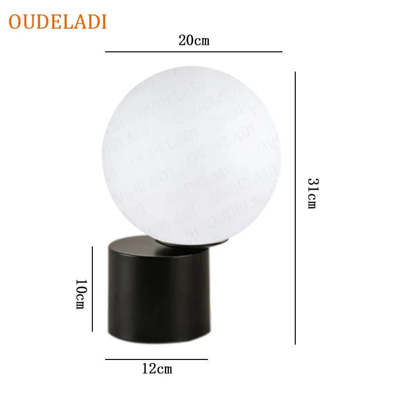 Glass Ball Brass Table Lamps Living Room Bedroom Study Bedside LED Eye Protection Desk Light Home Decor Lighting fixture