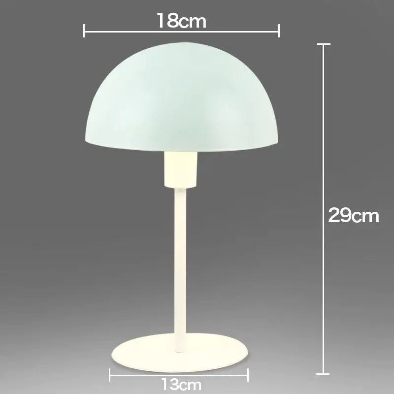 Mushroom Table Lamp Nordic Modern LED E14 Bulb Wrought Iron Living Room Bedroom Bedside Dormitory Reading Desk Light Plug-in