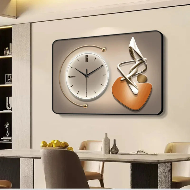 Modern Light Luxury Restaurant Decorative Wall Clock Creative Silent Living Room Home Clock
