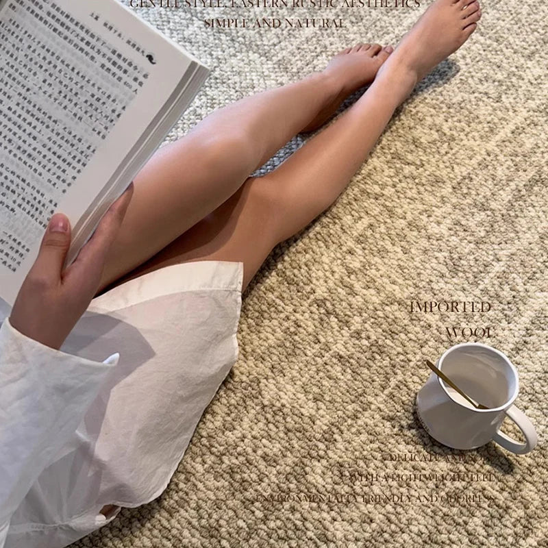 Imported New Zealand Wool Carpet for Living Room Light Luxury Large Thick Area Rug Bedroom Home Decor Sofa Table Floor Mat