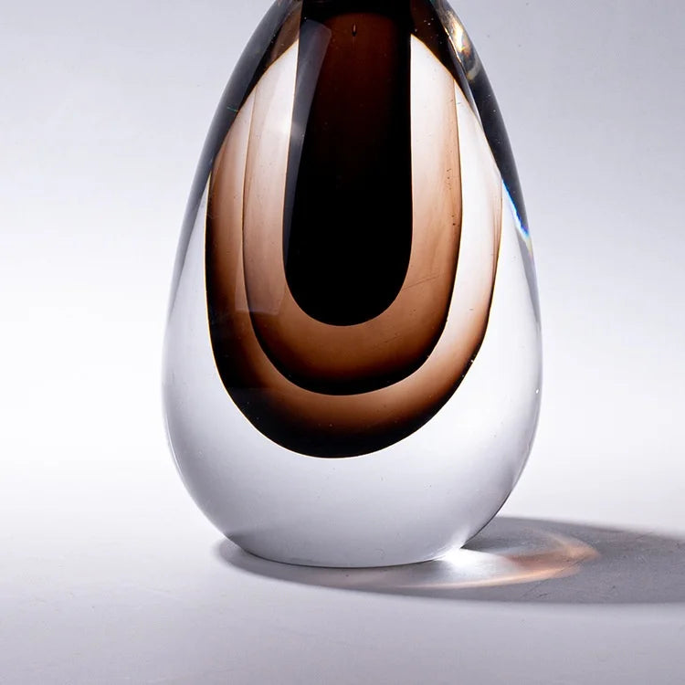 Glass Vase Double Stained Thick Glass Storage Tank with Lid Gradient Flower Vase Craft Terrarium Home Decoration Accessories