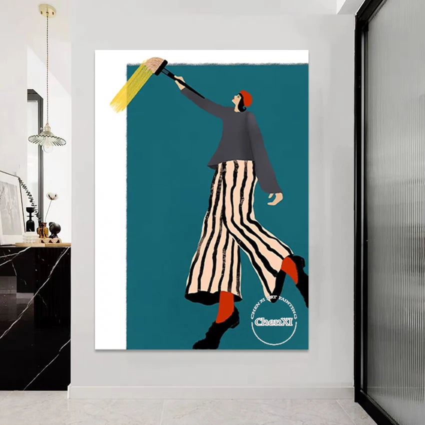 Bedroom Decorative Item Abstract Cartoon Figure Art Picture Hand-painted Sexy Lady Picture Oil Painting Hot Selling Wall Panel