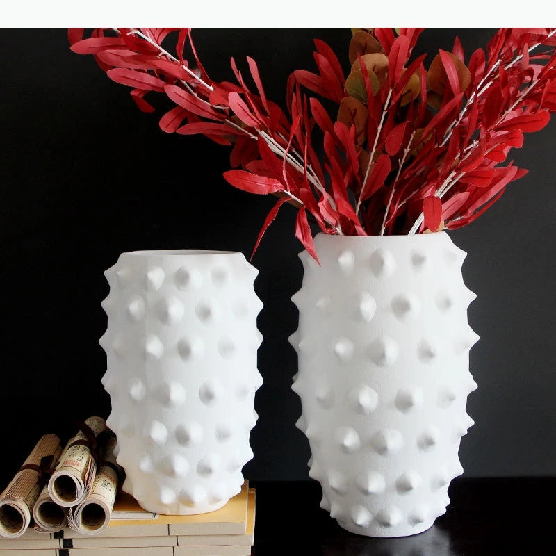Abstract Black Ceramic Vase Sea Cucumber Pineapple Irregular Flower Vase Ceramic Crafts Home Decoration Accessories