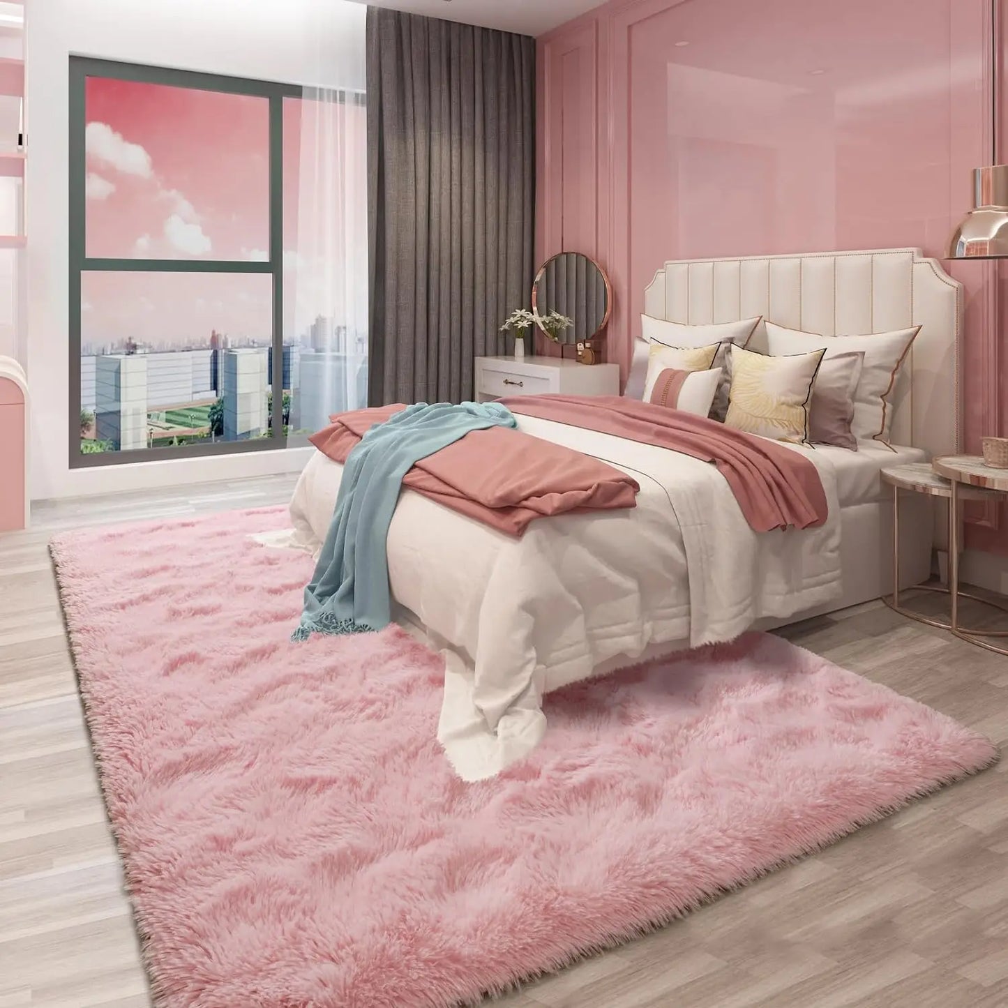Silk Wool Carpet Living Room Plush Rug Bed Room Floor Fluffy Mats Non-slip Home Decor Soft Velvet Carpet Kids Room Blankets