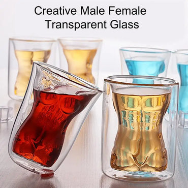 Body Shaped Shot Glassesheat-resistant Glass Cup Glass Sexo Lady Men Double Wall Whiskey Glasses Wine Shot Beer Cup