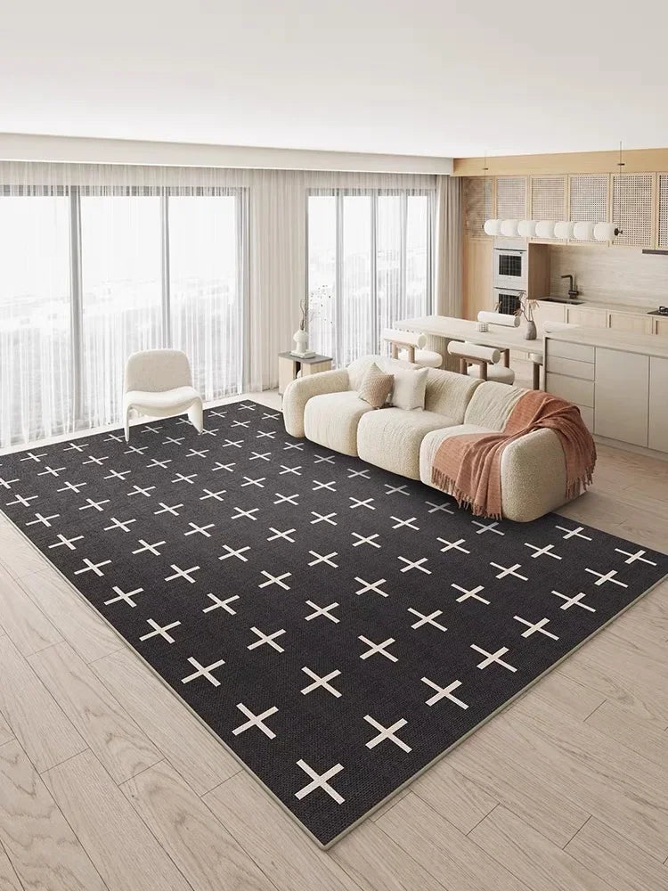 VIKAMA French Vintage Loop Pile Carpet Light Luxury Modern High-class Cream Style Home Bedroom Bedside Mat Coffee Table Rug