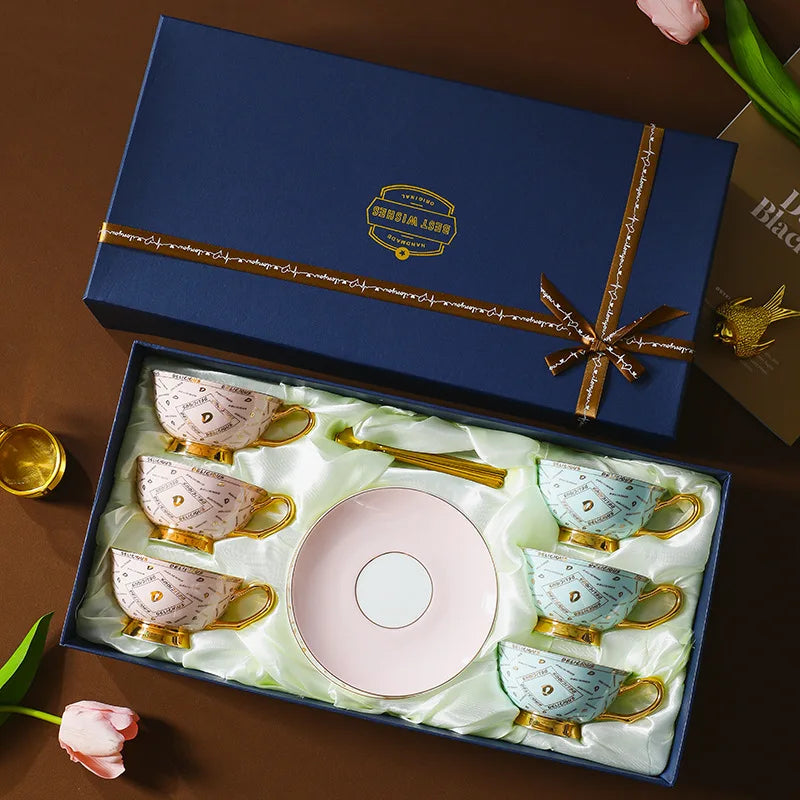 Creative Luxury Coffee Cup and Dish Set with Gift Box Exquisite Craftsmanship and Gift Selection