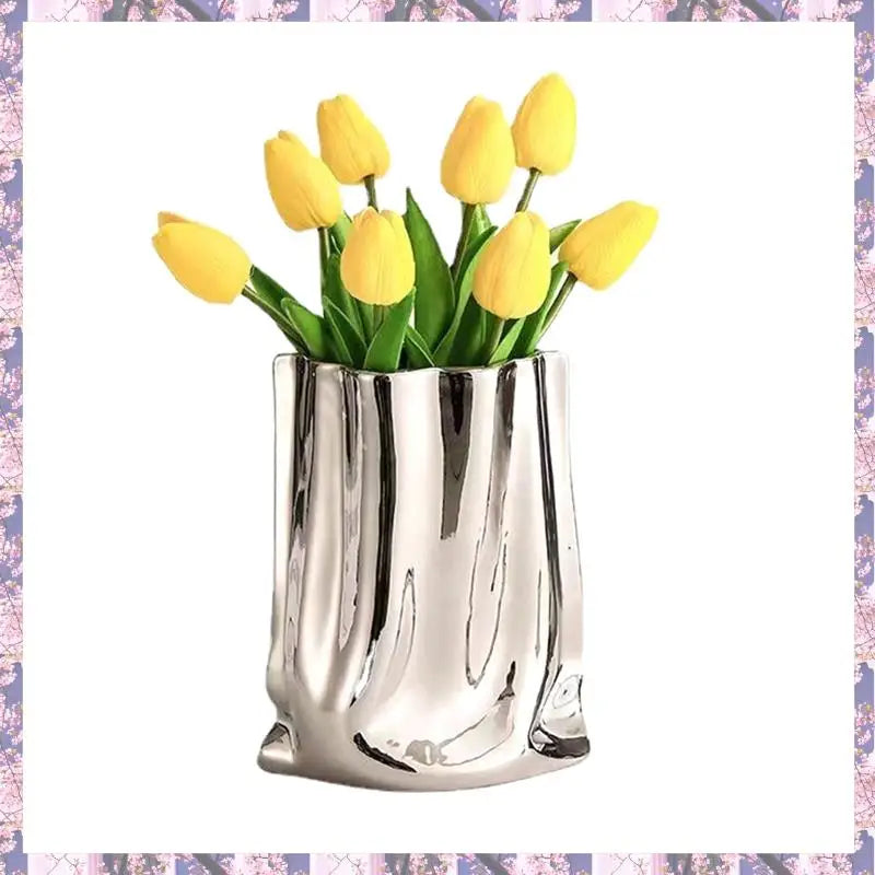 2025 Trend Nordic Electroplating Vases Flower Vase For Living Room Home Decoration Ornament Flower Arrangement Flower Po