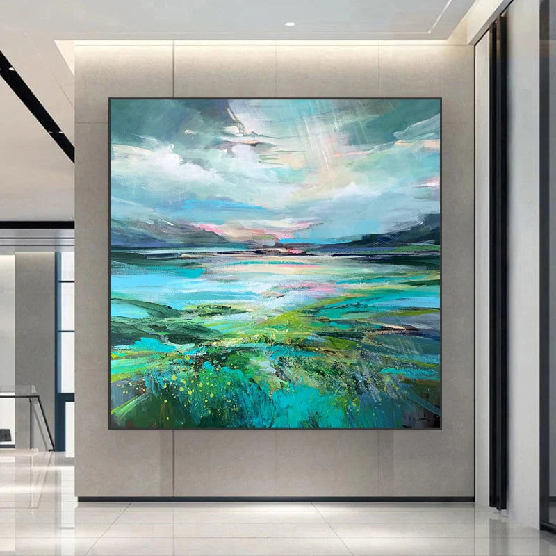 Original Landscape Picture Hand Painted Modern Abstract Oil Painting On Canvas Wall Art For Living Room Home Decoration No Frame