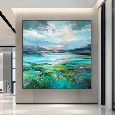 Original Landscape Picture Hand Painted Modern Abstract Oil Painting On Canvas Wall Art For Living Room Home Decoration No Frame