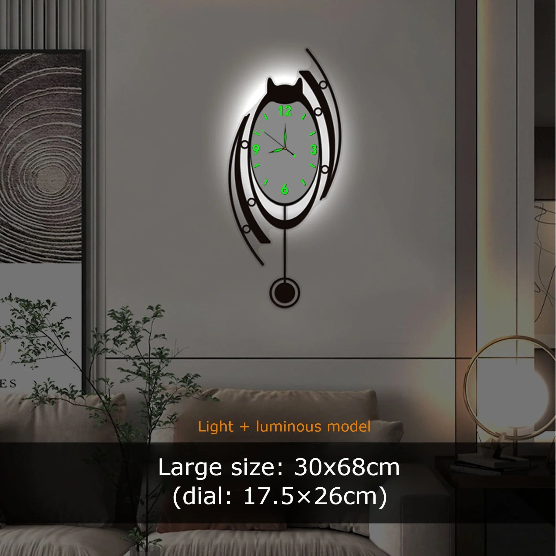 Large Acrylic Wall Clocks Luminous Silent Modern Art Clocks Wall Luxury Nordic Aesthetic Watches Elegant Clock Living Room