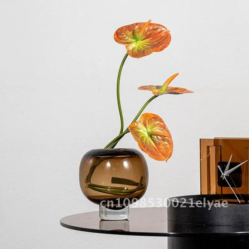 Carpenter 13-Light Luxury Glass Vase High-End Living Room Decorations with Pendulum for Flower Arranging Soft Decor Item