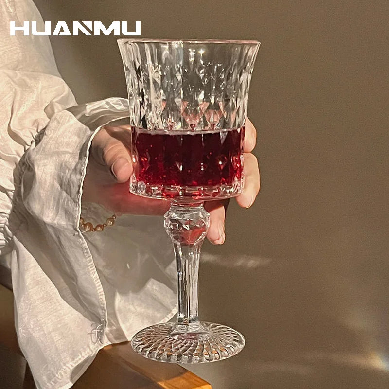 Artwork 190ml/270ml Collection Level Handmade Red Wine Glass Embossed Crystal Burgundy Bordeaux Goblet Tasting Cup copas de vino