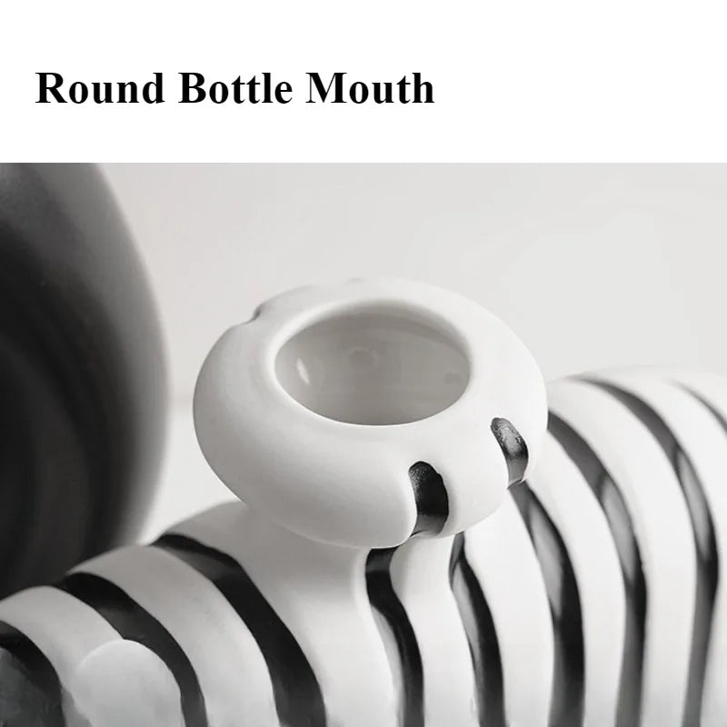 Modern Ceramic Vase Living Room TV Cabinet Desktop Simple Flower Storage Bottle Hall Entrance Decorative Ornaments Room Design