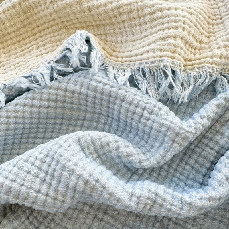 1pc The all-cotton tassel multi-functional blanket is thickened, warm and comfortable, suitable for bedrooms, sofas and offices