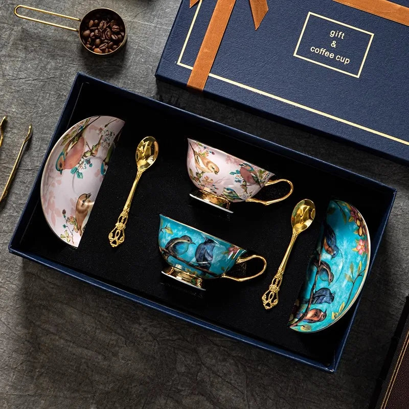 Bone China Coffee Cup Set, Rustic Style Afternoon Tea Cup, High Aesthetic Value, Light Luxury, Exquisite Gift