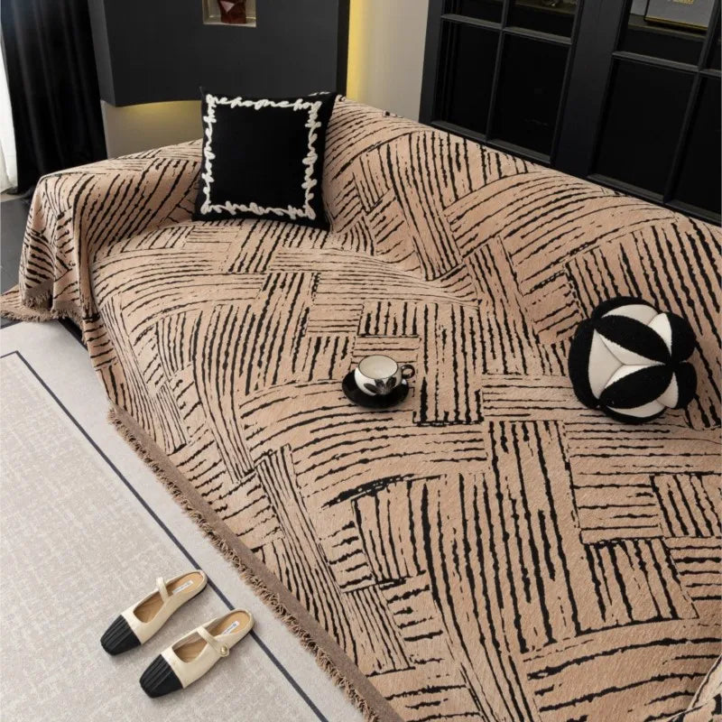 Tie Dying Chenille Sofa Cover Full Coverage Non-Slip Couch Protector 2025 All-Season Universal Couch Camping Blanket Dust Guard