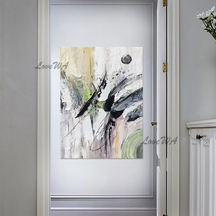 Pink Acrylic Design, Abstract Flowers Oil Paintings, Beautiful Floral Wall, Canvas Picture, No Framed, Art Gallery Showpiece