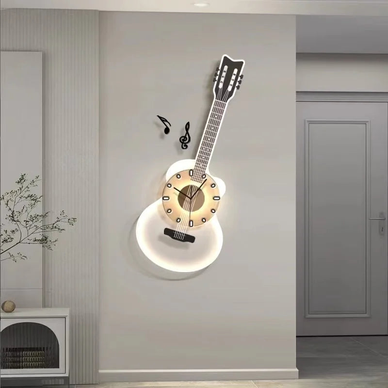Modern minimalist wall clock, living room corridor decoration, minimalist creative art Internet famous wall hanging lamp