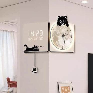 Modern Corner Wall Clock Large Interior Wall Clock Led Digital Watch Luxury Living Room Decorations Home Decoration Accessories