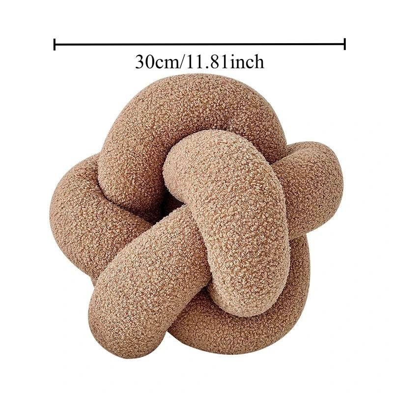Knotted Ball Pillow Lamb Velvet Pillow Sofa Pillow Living Room Single-standed Octagonal Cushion Bed Backrest