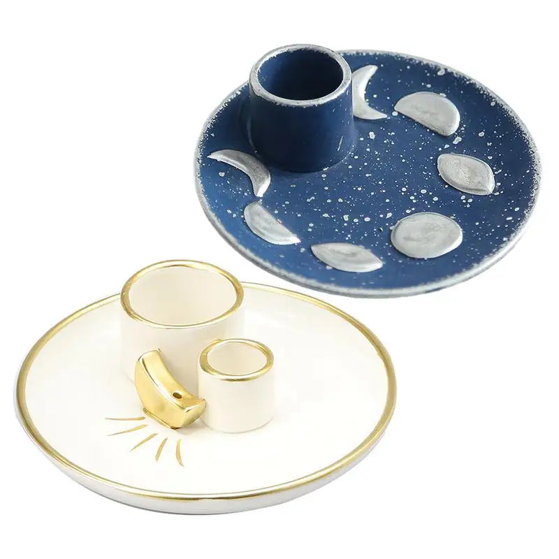 Sage Holder Ceramic Incense Burner Holder Stick Decorative Ash Catcher Tray Candle Holder Incense Burner Stick Holder Plate