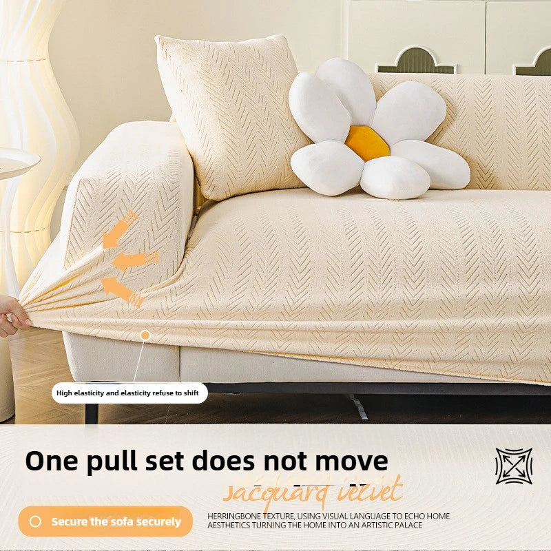 Cream-style Cat Scratch-resistant Elastic Sofa Cover Full Package All-season New Anti-slip Sofa Seat Cushion Sofa Covers