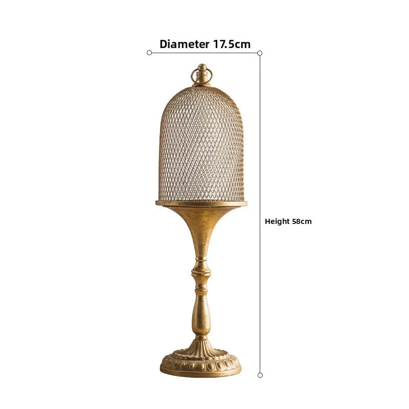 Retro European Candlestick Iron Art Golden Homestay Light Luxury Candlestick Terrace Restaurant Romantic Decoration Ornament