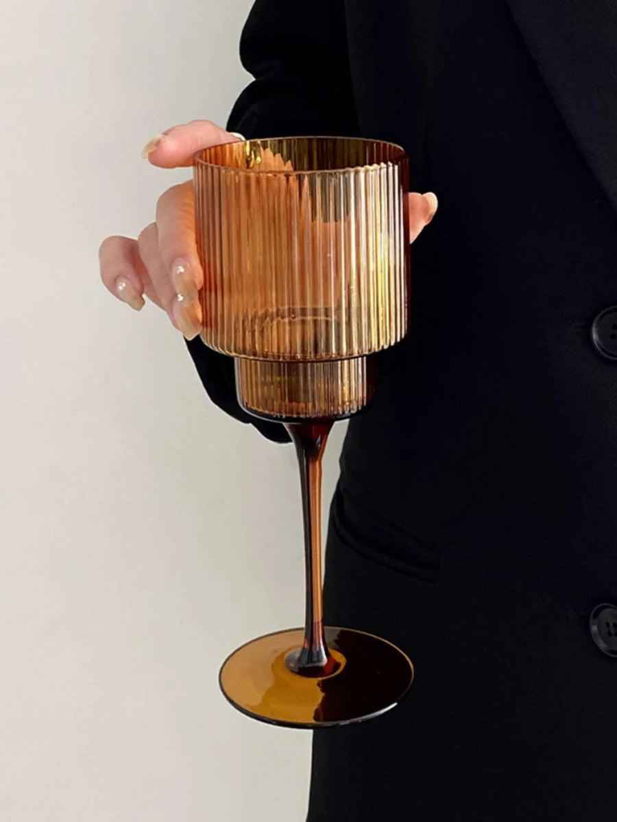 French Vintage Vertical Glass Goblet Creative Red Wine Glass Cup Champagne Glass Home Juice Glass Dessert Wine Glass Grape Wine