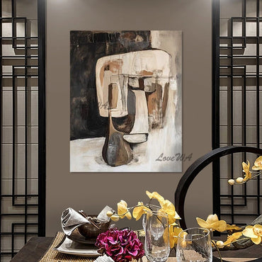 Frameless Paintings Canvas Abstract Art Textured Hand Drawing Showpiece, Latest Arrival Picture Wall Decorations For Living Room