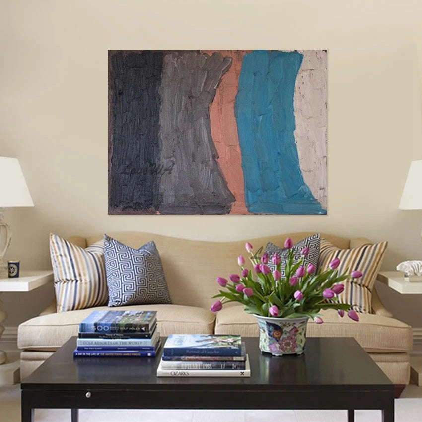 Art Canvas Handmade Contemporary Painting Large Size Acrylic Design Wall Picture Abstraction Frameless Decorative Items For Cafe