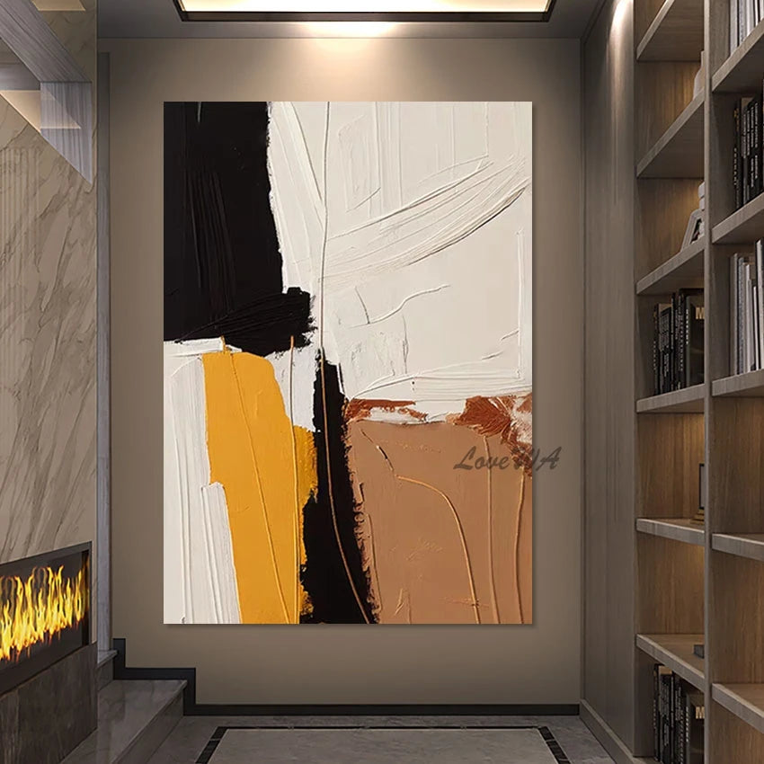 Sofa Background Wall Decor, Acrylic Paintings, Abstract Frameless Canvas Artwork, Modern Design Textured Drawing Art Picture