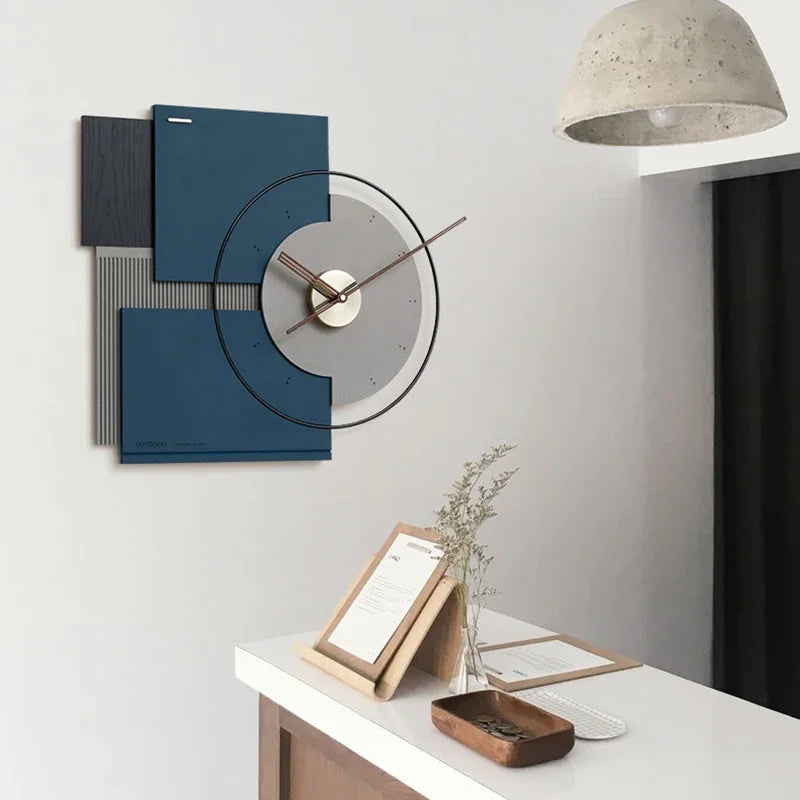 Large Living Room Wall Clock Silent Art Watches Luxury Mural Clocks Walnut Pointer Room Decor Ornaments Modern Wall Decoration