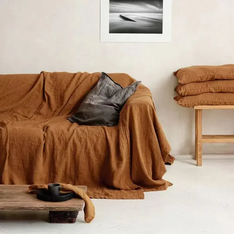 100% Linen Sofa Cover ,Premium Quality Sofa Slipcover, Soft Couch Chair Cover for Living Room Bedroom LOVESEAT Home Textile
