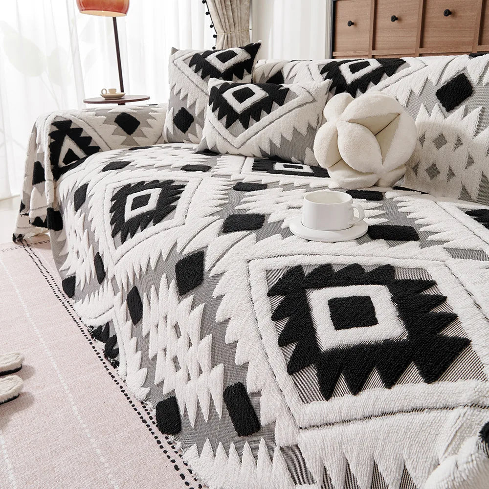 EIFLOY-Plush Sofa Towel Cover Blanket, 4 Seater, One Piece Couch Slipcover, Armchair Furniture Protector, Soft, Universal