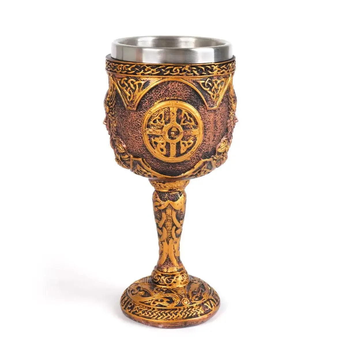 Odin Wine Glass Goddess Resin Stainless Steel Goblet Nordic Mythology Cocktail Glasses Viking Whiskey Cup Thor Pub Bar Drinkware