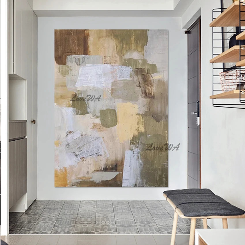 Fashion Wall Paintings Textured Acrylic Large Size Abstract Canvas Art Frameless Modern Gallery Showpieces Hand Drawing Picture