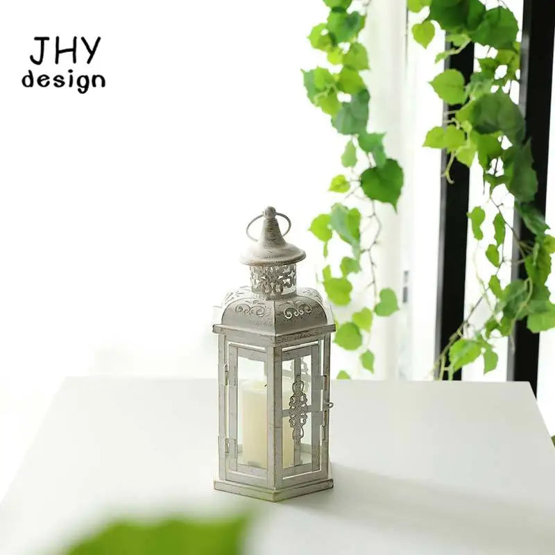 Decorative Candle lantern-10inch High Vintage Style Hanging Lantern Metal Candleholder for Indoor Outdoor Events and Weddings