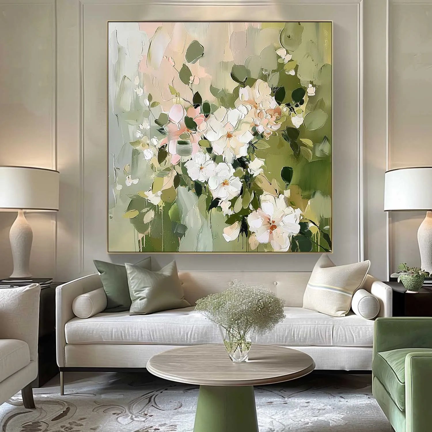 Thick Texture Flower Pic Hand Painted Modern Abstract Oil Painting On Canvas Wall Art  For Living Room Home Decoration No Frame