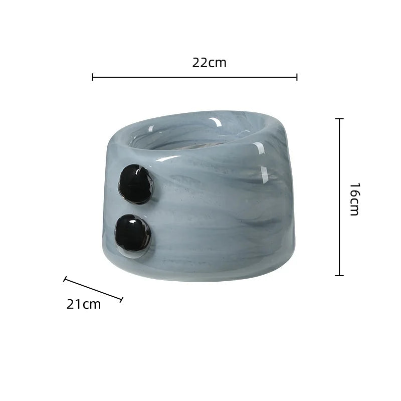 Glass Vase Creative Pebble Relief Flower Vase Flower Arrangement Accessories Terrarium Home Decoration Accessories