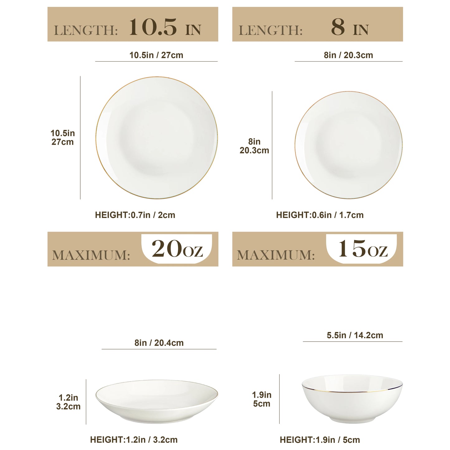 MALACASA NORI 16/32-PIECE Nordic European White Bone China Tableware Set with Bowl,Dinner&Dessert&Soup Plate Set for 4/8 person