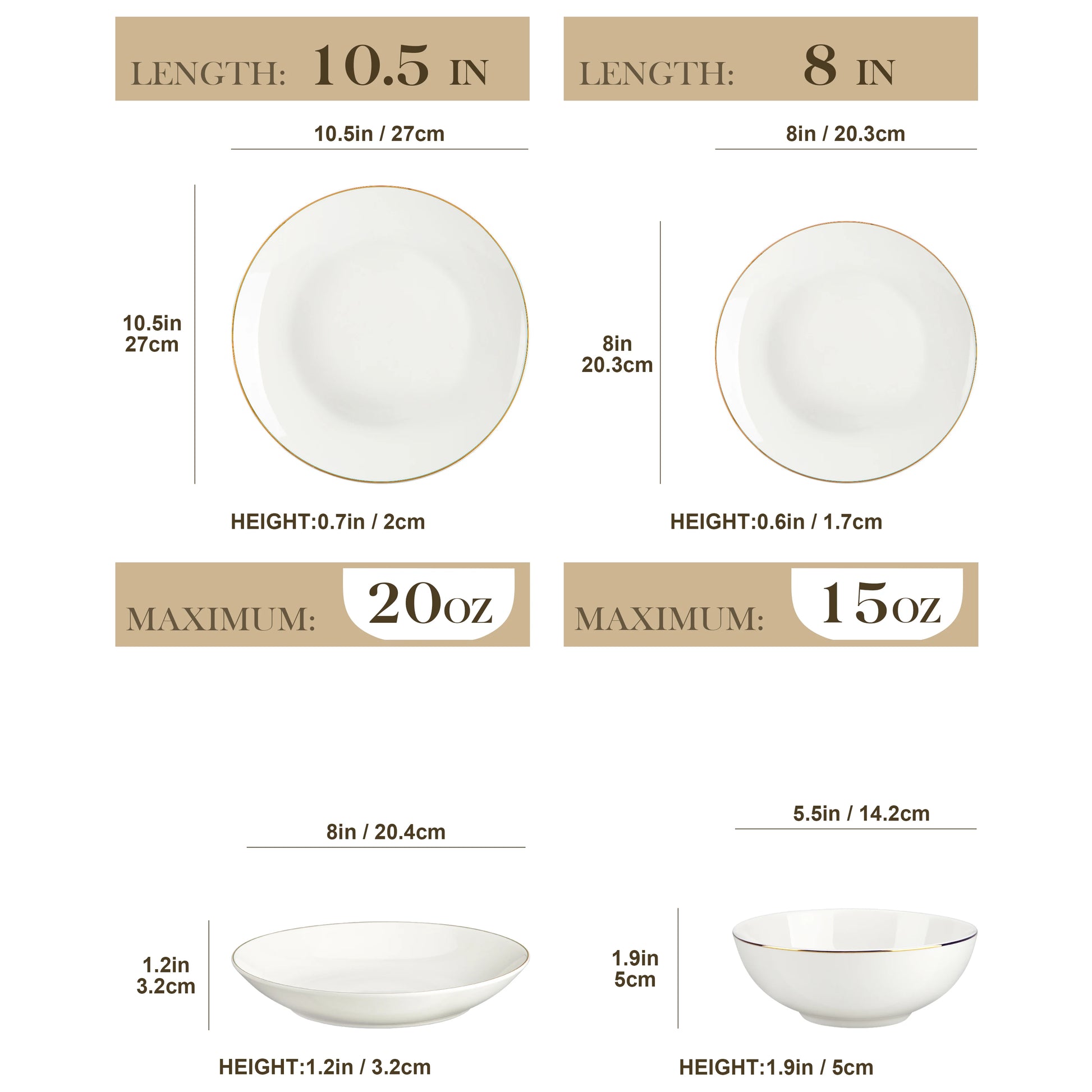 MALACASA NORI 16/32-PIECE Nordic European White Bone China Tableware Set with Bowl,Dinner&Dessert&Soup Plate Set for 4/8 person