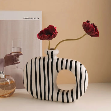 Modern Ceramic Vase Living Room TV Cabinet Desktop Simple Flower Storage Bottle Hall Entrance Decorative Ornaments Room Design