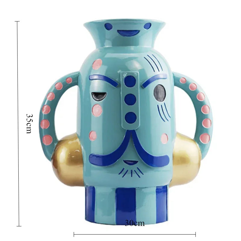 Abstract Character Vase Unique Design Decoration Vases Living Room Dried Flowers Terrarium Elegant Interior Desktop Ornaments