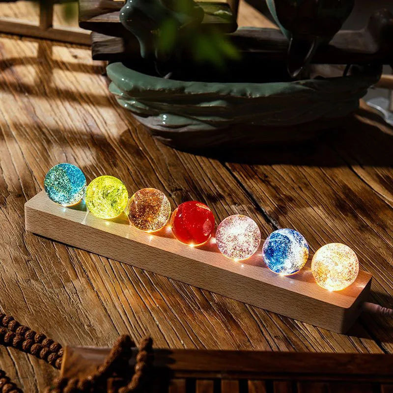 Aesthetic Art Figurines Colorful Glass Ball Miniatures Living Room Table Top Items Decorations Funny Gift Ornaments for Interior