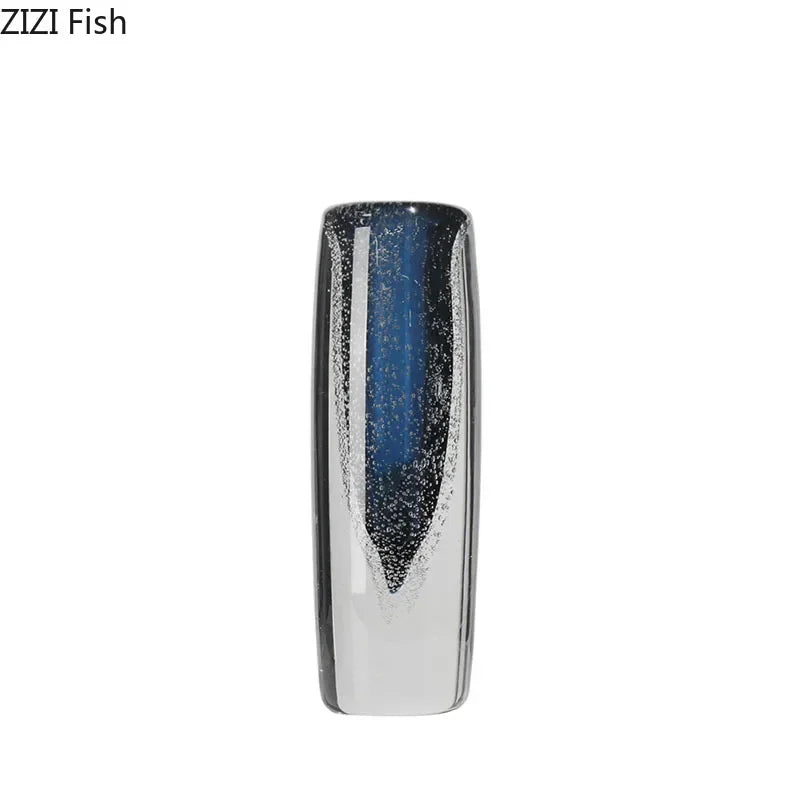 Deep Sea Blue Bubble Glass Vase Hydroponics Flower Pots Desk Decoration Flower Arrangement Floral Vases Modern Home Decor