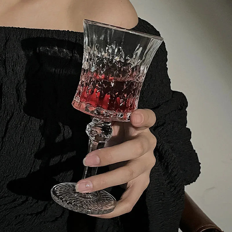 Artwork 190ml/270ml Collection Level Handmade Red Wine Glass Embossed Crystal Burgundy Bordeaux Goblet Tasting Cup copas de vino