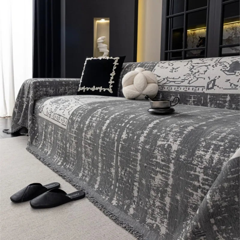 쿠션 커버 Sofa Covers Chenille Sofa Mats Throw Blankets Mats 2025 All-season Camping Picnic Blanket Color Block Sofa Cover Mats